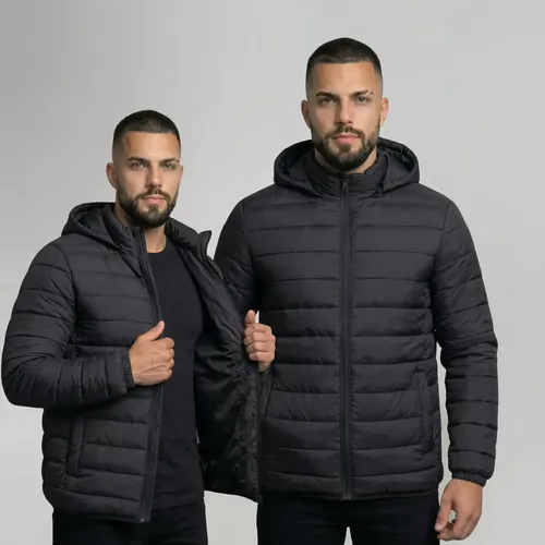 Jaqueta masculina puffer bobojaco nylon frio inverno luxo