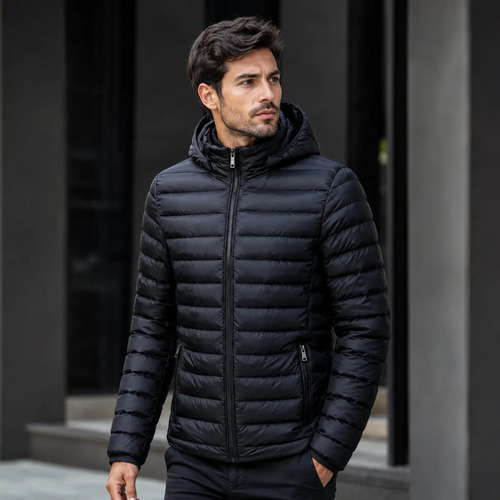 Jaqueta masculina puffer corta vento bobojaco blusa de frio