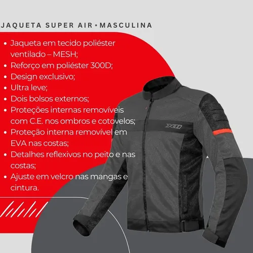 Jaqueta Moto X11 Super Air Motoqueiro Motociclista A Vista