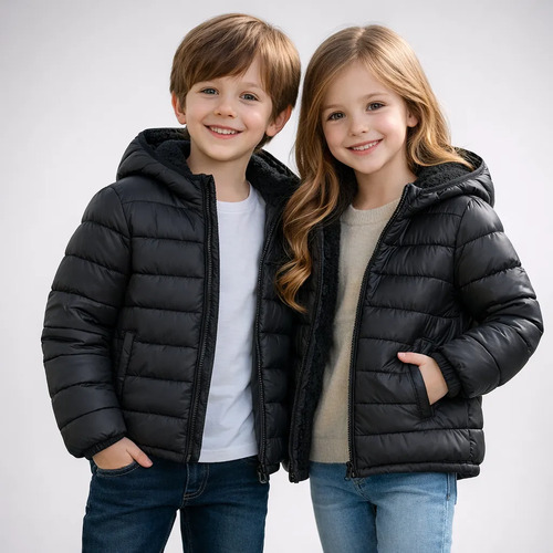 Jaqueta pufer infantil casaco bobojaco blusa de frio juvenil