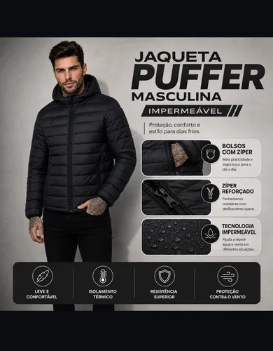 Jaqueta Puffer Blusa De Frio Impermeável Inverno Bobojaco