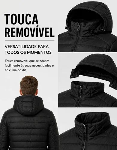 Jaqueta Puffer Bobojaco Corta Vento Nylon Frio Reforçada