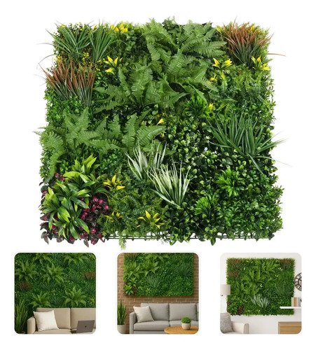 Jardim vertical artificial super premium 100x100 mix de folh