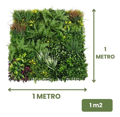 Jardim Vertical Artificial Super Premium 100x100 Mix De Folhagens Luxo 1m2 Parede Verde Artificial Muro Inglês Paisagismo Artificial Jardim Suspenso Artificial Painel de Folhagens