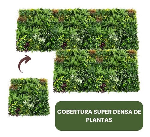 Jardim Vertical Artificial Super Premium 100x100 Mix De Folhagens Luxo 1m2 Parede Verde Artificial Muro Inglês Paisagismo Artificial Jardim Suspenso Artificial Painel de Folhagens