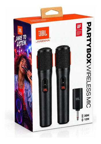 Jbl Partybox Wireless Mic - 2.4ghz Compativel As Partybox. Cor Preto