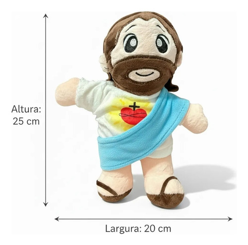 Jesus Cristo Pelúcia 25cm Um Presente De Amor Fé E Carinho
