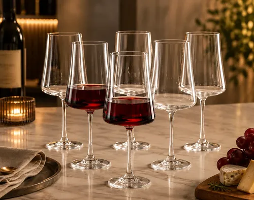 Jogo 6 taca cristal titanium vinho tinto 660ml xtra bohemia