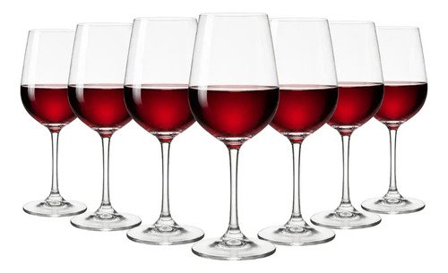 Jogo 6 Taças Cristal De Vinho Tinto Branco Titanium Gastro 580ml Pítia