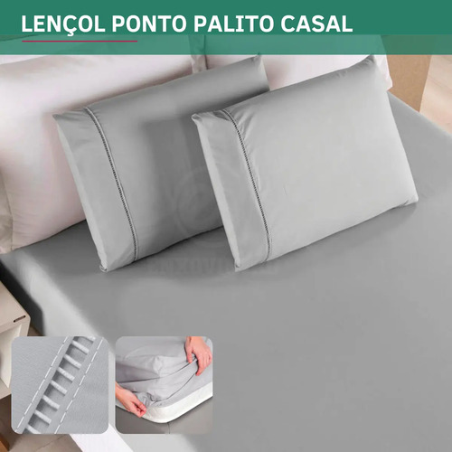 Jogo de cama casal padrao 3 pecas c fronha ponto palito toqu