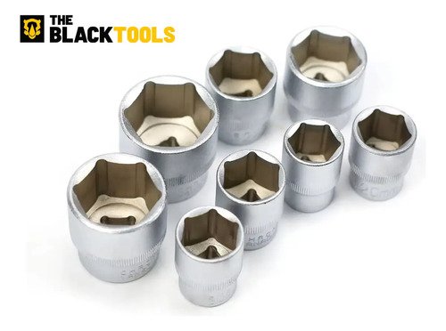 Jogo De Ferramentas Soquetes Encaixe 1/4 E 1/2 Pol. Catraca Reversível Aço Crv 94 Peças Com Maleta Tkf94 The Black Tools