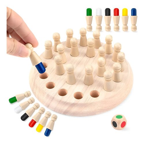 Jogo de memoria madeira brinquedos para criancas cor xadrez