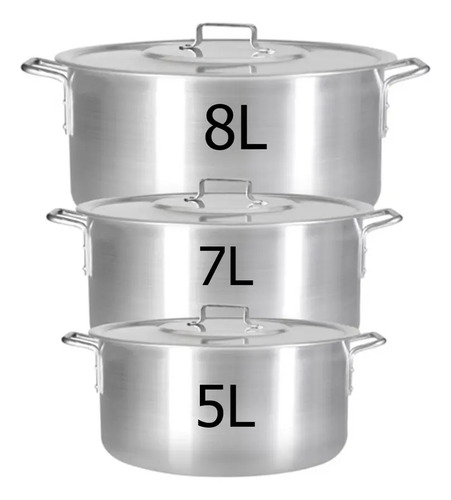 Jogo de panela feijoada caldo de aluminio 3 pecas grande