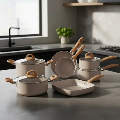 Jogo De Panelas 7 Ceramic Life Smart Plus Areia Brinox