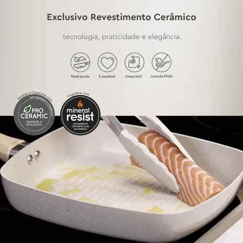 Jogo De Panelas 7 Ceramic Life Smart Plus Areia Brinox