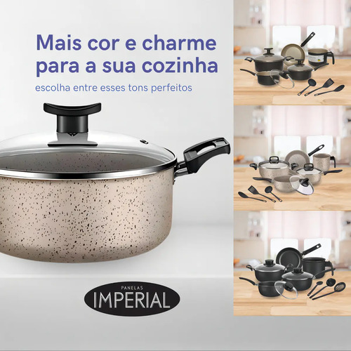 Jogo De Panelas 8 Peças Teflon Antiaderente C Tampa De Vidro