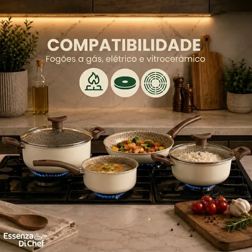 Jogo De Panelas Antiaderente 10 Peças Prime Alumínio Teflon