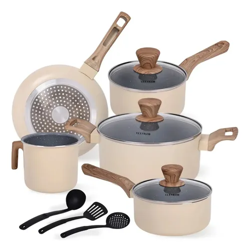 Jogo de panelas antiaderente ceramica inducao 8 pecas