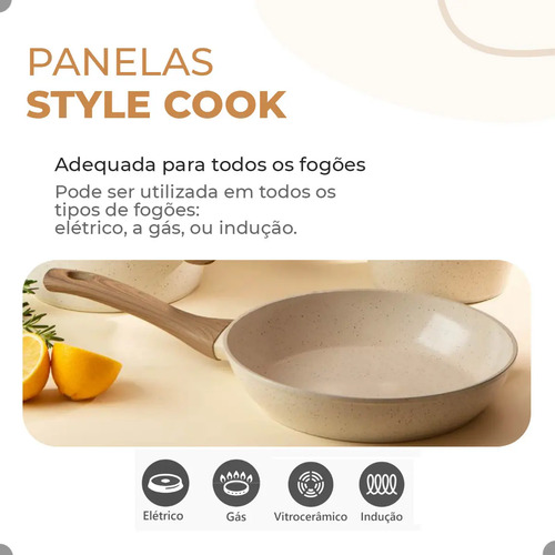 Jogo De Panelas Antiaderente Cerâmica Mimo Style 10 Peças