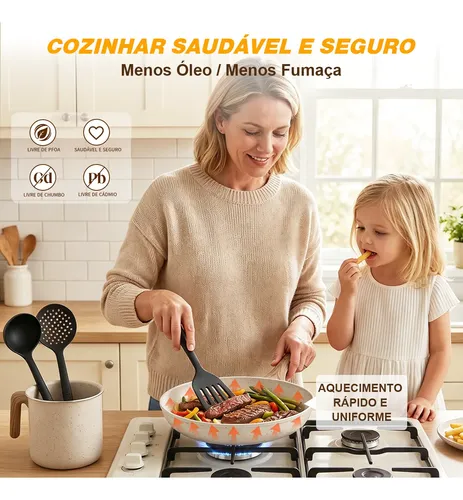 Jogo De Panelas Cerâmica Antiaderente 19 Peças Gas Indução