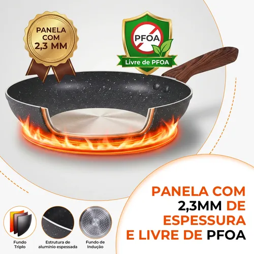 Jogo De Panelas Cerâmica Antiaderente 8 Peças Indução Gás