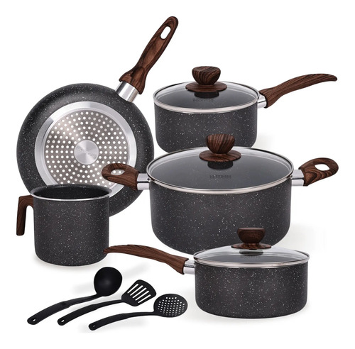 Jogo de panelas ceramica antiaderente inducao 8 pecas