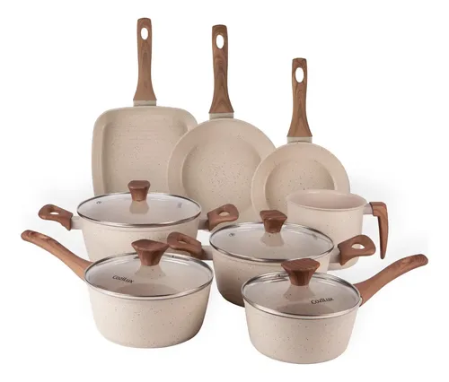 Jogo de panelas ceramico antiaderente 8 pecas cozilux