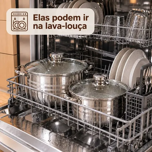 Jogo De Panelas Francesas Galya 12 Peças Aço Inoxidável
