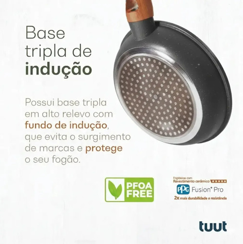 Jogo De Panelas Indução Tuut Ecoglide 8 Peças graphite