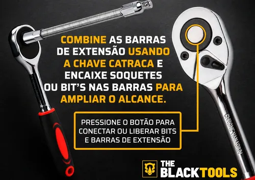 Jogo De Soquete Catraca Chave Allen Kit C/ Maleta 46 Peças