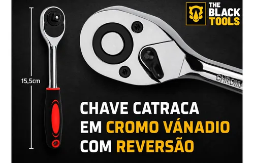 Jogo De Soquete Catraca Chave Allen Kit C/ Maleta 46 Peças