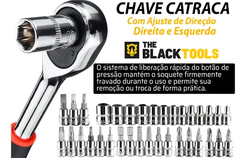 Jogo De Soquete Catraca Chave Allen Kit C/ Maleta 46 Peças