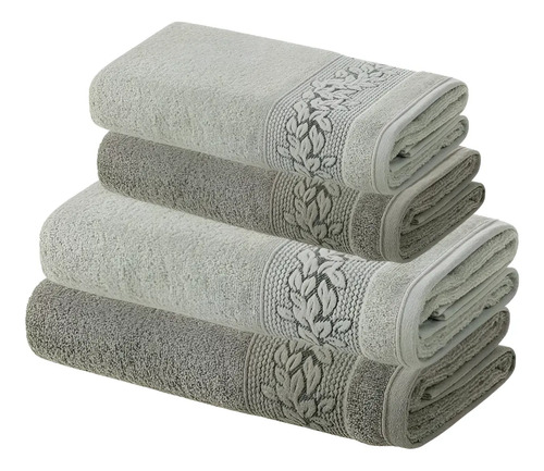 Jogo de toalhas 4 pcs fio cardado 100 alg provence karsten