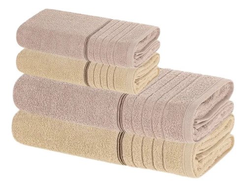 Jogo de toalhas 4 pcs fio cardado 100 algodao softmax bressa