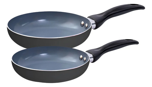 Jogo frigideira 2 pcs antiaderente ceramica aluminio oikos c