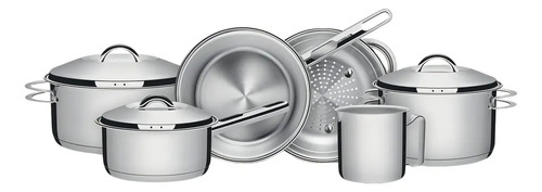 Jogo panelas tramontina solar inox 6pc inducao fundo triplo