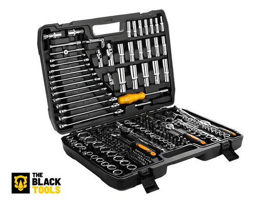 Jogo Soquetes Catracas Ferramentas Kit Chave 216 Peças Completa Oficina Master Maleta Tkf216 The Black Tools