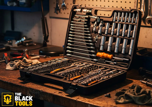 Jogo Soquetes Catracas Ferramentas Kit Chave 216 Peças Completa Oficina Master Maleta Tkf216 The Black Tools