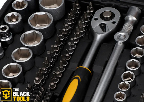 Jogo Soquetes Catracas Ferramentas Kit Chave 216 Peças Completa Oficina Master Maleta Tkf216 The Black Tools