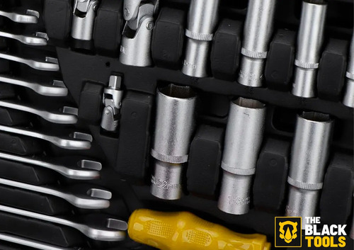 Jogo Soquetes Catracas Ferramentas Kit Chave 216 Peças Completa Oficina Master Maleta Tkf216 The Black Tools