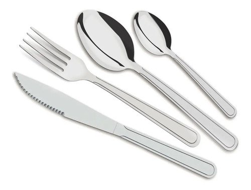 Jogo Talheres Faqueiro Búzios Aço Inox 24 Peças Tramontina