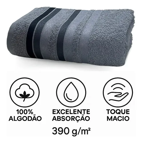 Jogo Toalhas Banho Grossas Macias Algodão 4pç Absorventes
