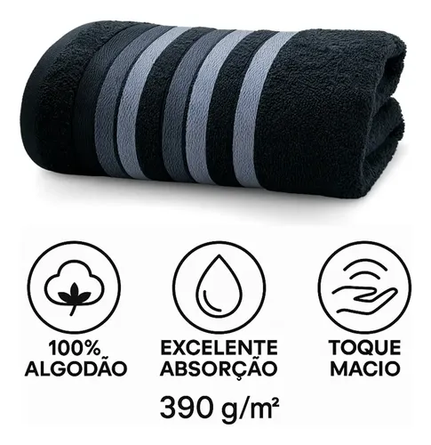 Jogo Toalhas Banho Grossas Macias Algodão 4pç Absorventes