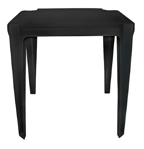 Jr Plasticos Kit Mesa Plástico Quadrada Preta com 4 Cadeiras Bistrô 70cm