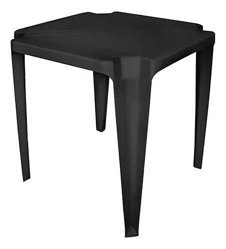 Jr Plasticos Kit Mesa Plástico Quadrada Preta com 4 Cadeiras Bistrô 70cm