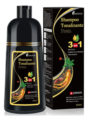Kaisasa shampoo tonalizante para cobrir cabelo cinzentoshamp