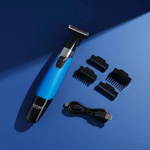 Kemei Barbeador Eletrico 1910 Removedor Pelos Intimo Mas Fem Azul