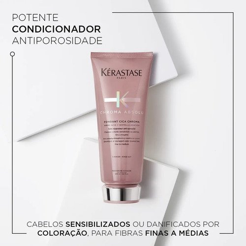 Kérastase Chroma Absolu Fondant Cica Chroma Condicionador Cuidado de Color, 200ml