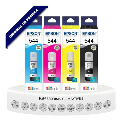 Kit 04 Tinta Original Epson L1250 L3250 L5290 T544 L5590
