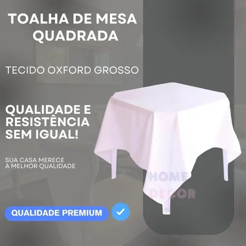 Kit 05 Toalha De Mesa 4 Cadeiras Oxford 1,50x1,50 Liquidação